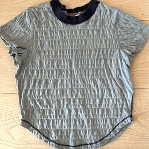 Free People “quilted” light blue ringer shirt